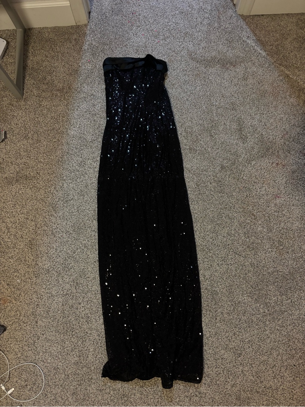 Lucy in the Sky Black Sequin Strapless Prom Gown